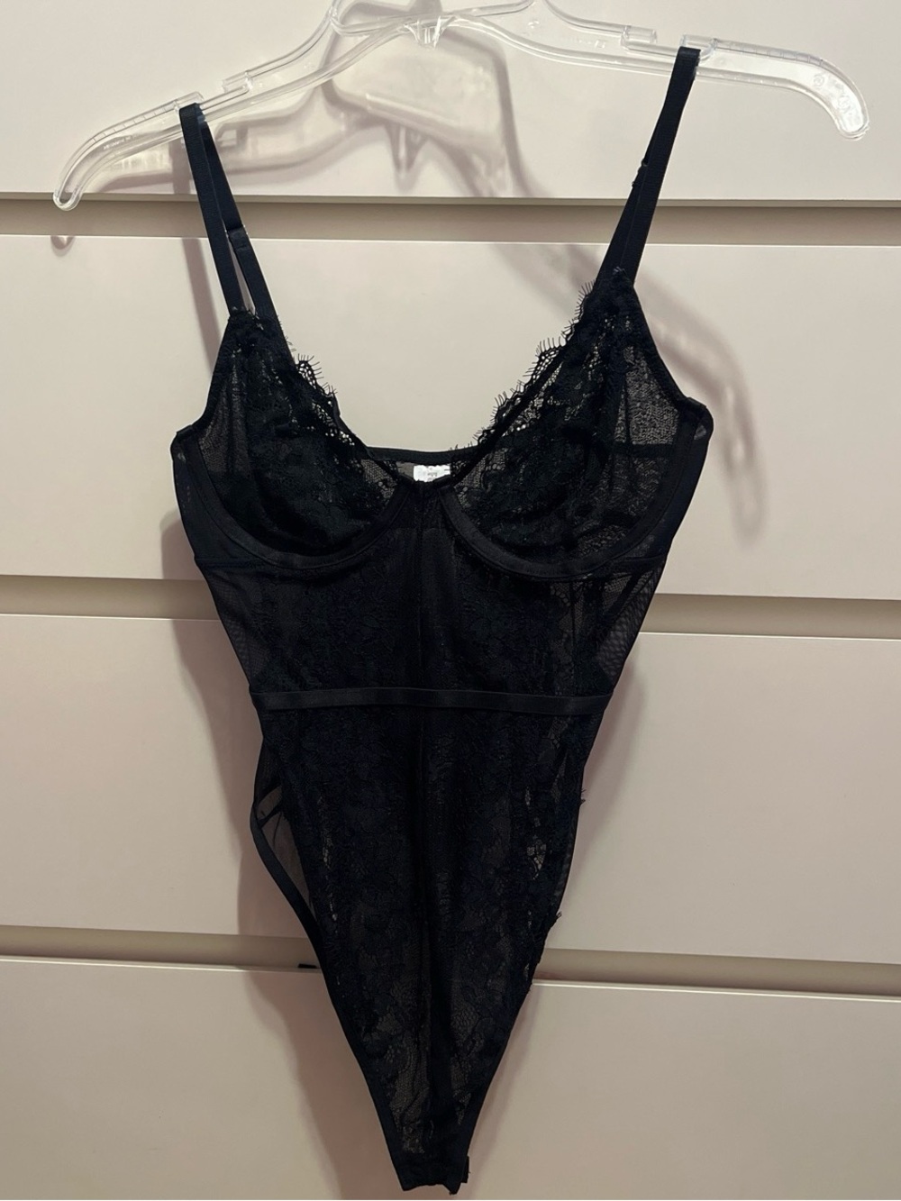 Forever 21 Sheer Black Lace Bodysuit